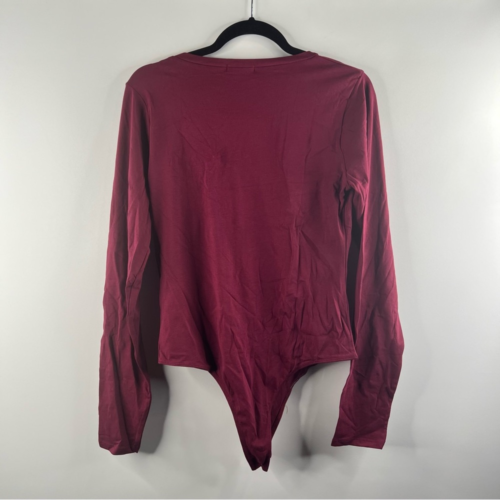 Fashion Nova Women's Voted Most Liked Bodysuit Top Shirt Size XL Wine Brand New - Picture 5 of 8